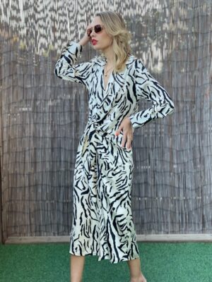 שמלה_צנועה_סאטן_מידי_זברה_1