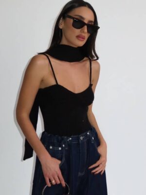 גופיית_טופ_נשים_סריג_וצעיף_שחור_2