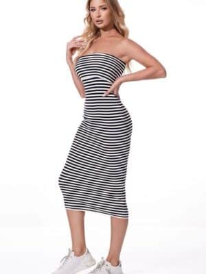 שמלת_מקסי_דורין_פסים_שחור_לבן_2