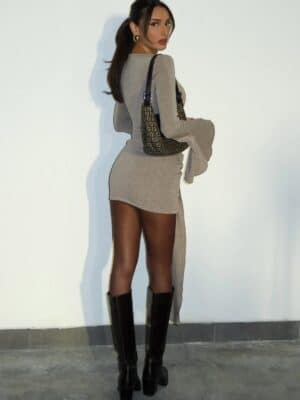 שמלת_מיני_סריג_פרוסט_בז׳_2