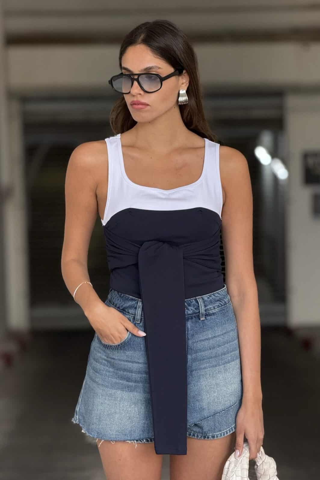 גופייה קשירה נואר כחול 1