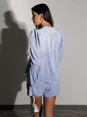 חליפת מכנס קצר אניקסה תכלת 2