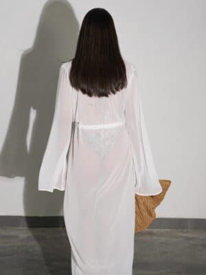 שמלת חוף מקסי מורין לבנה 2