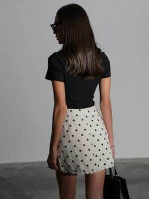 חצאית מיני נקודות פופי אבן 2