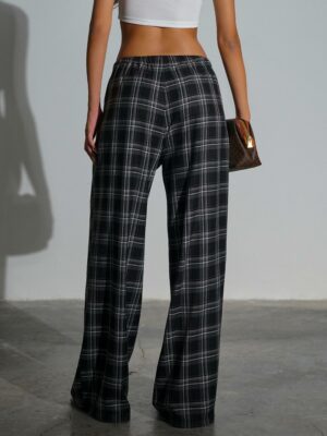 מכנס ארוך משובץ פלמרו שחור 2