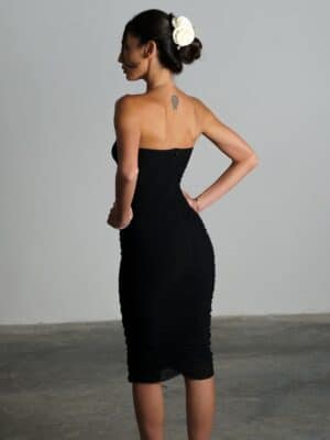 שמלת סטרפלס מידי אנדרסון שחורה 2