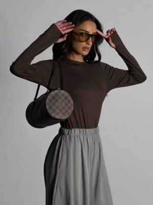 חולצת בייסיק רייס חומה 1