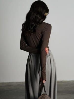 חולצת בייסיק רייס חומה 2