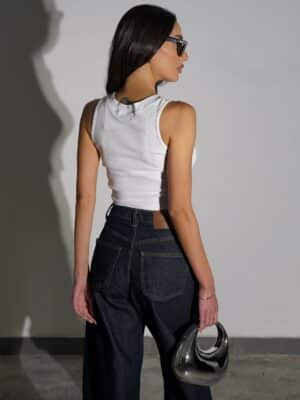 מכנס ג׳ינס קפסולה כחול כהה 2