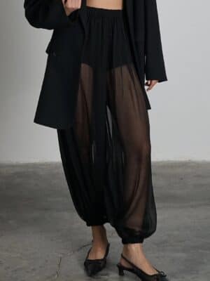 מכנס שיפון ארוך ניקסה שחור 1