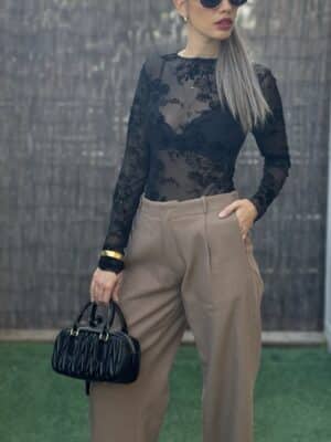 מכנס ארוך דאסי חום 1